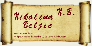 Nikolina Beljić vizit kartica
